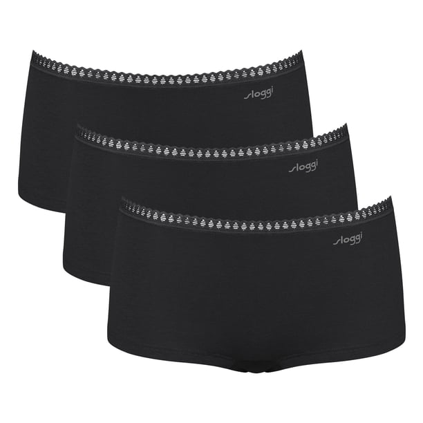 Sloggi braguitas de mujer, pack de 3 - GO Crush Short C3P, braguitas, algodón elástico Negro 2XL (XX-Large)