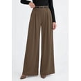 thumbnail image 4 of PRETTYGARDEN Womens Fall Wide Leg Trousers High Elastic Waist Loose Pleated Long Flowy Palazzo Work Pants with Pockets, 4 of 6
