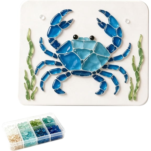 DIY Sea Glass Mosaic Art Kit, Ocean Mosaic Craft Kit for Adults, Halloween Gifts