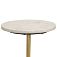 thumbnail image 4 of Benjara Drink Side Table, 10 Inch Round Marble Top, Triangular Base, Gold Frame, 4 of 5