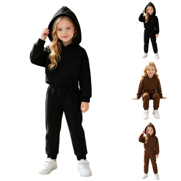 MuXiKeJi Clothes Toddler Girl Sets 6t Cartoon Print Long Sleeve Trendy Sweatshirt Pullover Tops Joggers Pants Kids Fall Outfits Sweat Suit