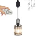 thumbnail image 1 of FSLiving Circular Height-Adjustable H-Type Track Light Pendants Clear Crystal Lampshade Track Mount Industrial Vintage Stytle Customizable Remote Control with Stepless Dimming,47.2in Wire - 1 Light, 1 of 11