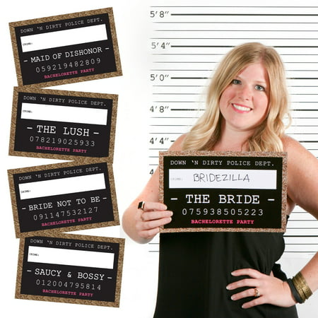 Girls Night Out Party Mug Shots - Bachelorette Party Photo Booth Props Party Mug Shots - 20 Count