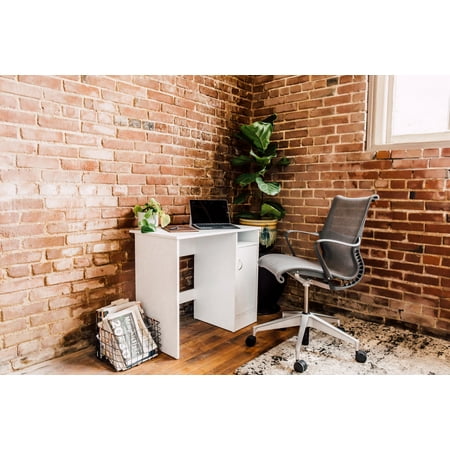 Photo 1 of Madison Computer Desk with Cabinet White - OneSpace