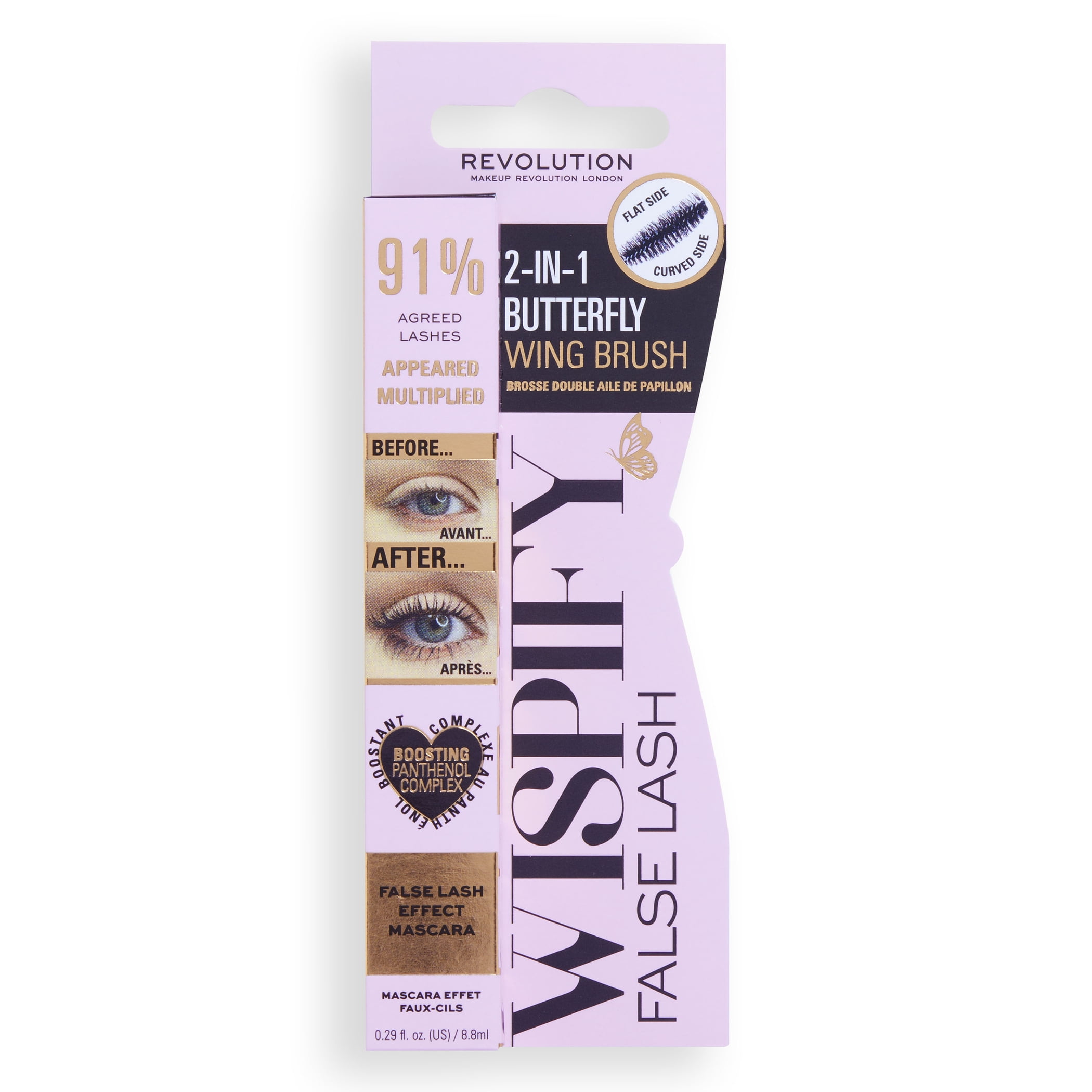 Revolution Wispify False Lash Mascara, Wispy Volume, Ultra Black