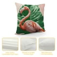thumbnail image 4 of Nawypu  Pink Flamingo Throw Pillow Covers 18x18 Inch Tropical Leaves Bird Pillow Cases Geometric Arch Vertical Stripes Modern Cushion Cover for Spring Summer Home Couch Sofa Decoration, 4 of 5