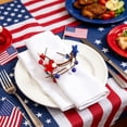 thumbnail image 4 of Dongrere 4th of July Napkin Ring, Patriotic Red White Blue Artificial Flower Napkin Holder for Independence Day Party Dinner, 4 of 7