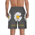 thumbnail image 3 of Naloa Keep Life Simple Daisy Flower Men's Beach Shorts, Surfing shorts, Swim trunks, Quick Dry Swim Trunks for Surfing Beach Fun - Medium, 3 of 9