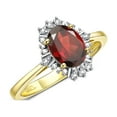 thumbnail image 4 of RYLOS Rings for Women Gold Plated Silver Ring with 7X5MM Oval Gemstone &  Sparkling Diamonds January Garnet Jewelry Size 8, 4 of 7