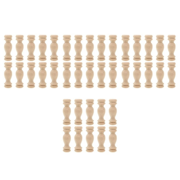 40pcs Unfinished Wood Staircase Spindles Unpainted Wooden Baluster for Furniture Crafts Home Decor DIY Wood Spindles for Crafting