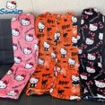 thumbnail image 3 of Sanrio-Pijama de Hello Kitty para mujer, pantalón de franela de lana Kawaii, con dibujos animados de Anime, informal, para el hogar, para Halloween, Otoño, 2023, 3 of 4