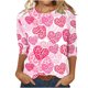 thumbnail image 2 of Fiudx Ofertas Del Día Blusa Holgada con Estampado de Pascua y Cuello Redondo Retro de Manga Tres Cuartos a La Moda para Mujer, 2 of 4