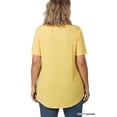 thumbnail image 5 of Women & Plus Short Sleeve V Neck Round Hem Relaxed Fit Casual Tee Shirt Top, 5 of 5
