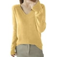thumbnail image 2 of BUIgtTklOP Women's Fall Winter Sweater V-Neck Pullover Knitted Large Size Tops Cute Soft Ladies Dressy Casual Outfits, 2 of 3