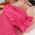 thumbnail image 7 of Girls Smocked Dresses Short Sleeve Princess Dreamy Dress Summer Casual Tunic Ruffle Swing Elegant Dresses, Hot Pink, 8 Years, 7 of 7