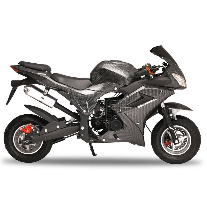 Floseru 50cc Kids Motorcycle,Mini Pocket Rocket Bike Youth Off Road 4-Stroke Kid Dirt Bikes with Disc Brakes Children Pocket Motorbike Gifts for Kids 8-14 Boys Girls 25MPH 330Lbs