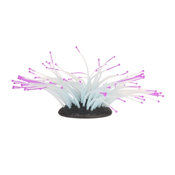 Décoration d'Aquarium Mini en Silicone Violet Vif - Anémone de Mer Artificielle Réaliste pour Aménagement d'Aquarium, Décor sous-Marin Sûr et Sans Tracas, Format 2,76 X 3,74 Po, Activation de la Lumière de l'Environnement