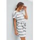 thumbnail image 3 of ABPHQTO Vestido Camiseta de Mujer Bolsillo Rayas Grises con Cinturón, 3 of 5