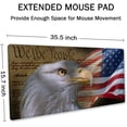 thumbnail image 2 of Bald Eagle on American Flag Mouse Pad 35.4 x 15.7 Inch XXL Full Desk Mousepad Extended Large Non-Slip Rubber Base Waterproof Big Keyboard Mat with Stitched Edges for Gaming and Office, 2 of 6