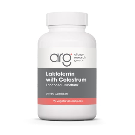 ARG Laktoferrin with Colostrum - 300 mg Lactoferrin & 750 mg Bovine Colostrum - Supports Immune System - Vegetarian Capsules - Hypoallergenic Formula - 30 Servings - 90 Count