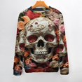 thumbnail image 2 of Gothic Skull Lover Womens Sweater 2024 Crew Neck Long Sleeve Knitted Casual Loose Pullover Top, 2 of 6