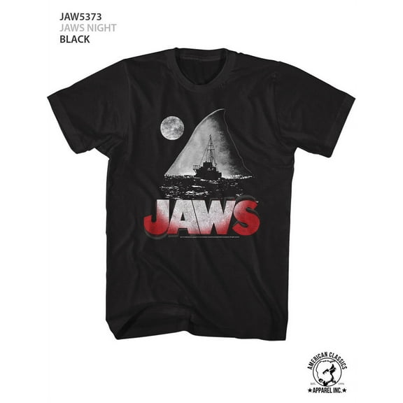 Jaws Night Black Adult T-Shirt