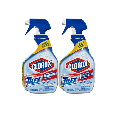 (2 pack) Clorox Plus Tilex Mildew Root Penetrator and Remover with Bleach, Spray Bottle, 32 (Best Bathroom Cleaner For Mildew)
