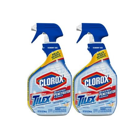 Spray Upholstery Cleaner - (2 pack) Clorox Plus Tilex Mildew Root Penetrator and Remover with Bleach, Spray Bottle, 32 oz