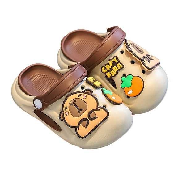 FINALGANG Child Girls Sandals Flower For Toddler Kids Casual Comfortable Outdoor On Shoes With Cute Cartoon Print Non- Lightweight For Footwear Footwear 7-8 years