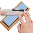 thumbnail image 4 of Premium Whetstone Knife Sharpening Stone 2 Side Grit 1000/6000 Best Whetstone Sharpener NonSlip Bamboo Base & Angle Guide, 4 of 6