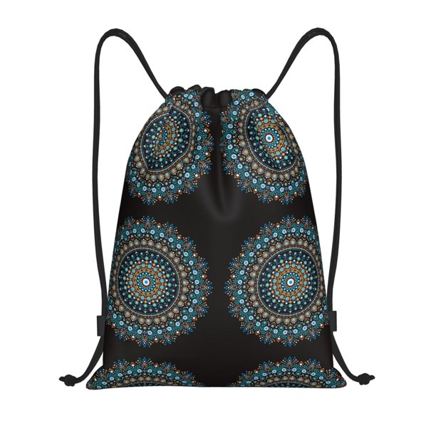 Fotbe Mandala Bolsa Mochila con Cordón Estampada, Bolsa de Gimnasio Deportiva, Bolsa Cinch, Bolsa con Cordón para Hombres y Mujeres-Medium