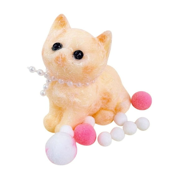 Taba Squishy, Soft Cat, Soft Cat Toys, Soft Cat Stress Relief Balls, Simulated Cat Doll Toys, Cute Cat Toys for Anxiety&Relaxation(Saffron)