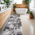 thumbnail image 2 of YOUFORTONG Abstract 3'x8' Runner Rug,Washable Non-Slip Wide Carpet,Soft Low-Pile Modern Floor Mat,Stain Resistant for Hallway Entryway Kitchen Bedroom Home Decor,Black, 2 of 7