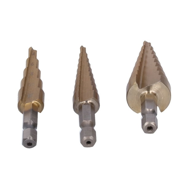 Broca escalonada 3 piezas Jadeshay Taladro escalonado Acero de aleación 3-12 x 1x70 mm 4-12 x 1x67 mm 4-20 x 1x74 mm
