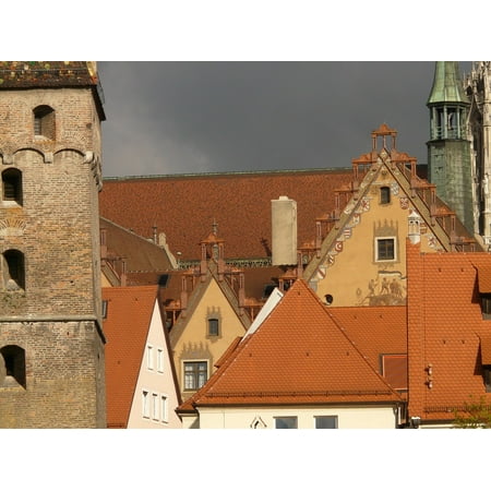 Canvas Print Homes Old Town Gable Roofs ULM Facades Stretched Canvas 10 x 14