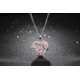 thumbnail image 2 of Collar con colgante de piedra de cristal curativo de cuarzo rosa con forma de corazón y hojas y flores, 2 of 5
