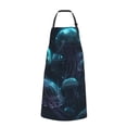 thumbnail image 2 of Picia Ice blue light spot jellyfish Waterproof Apron for Unisex Adult - Adjustable Bib Apron with Pockets, Ideal for Cooking, Gardening, Painting, and Household Chores, 2 of 9