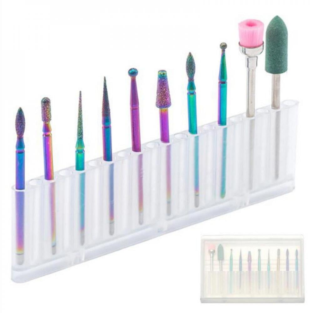 10PCS Diamond Drill Bits Acrylic Nail File Bits Cuticle Drill Bit Nail