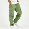 thumbnail image 2 of HAOTAGS Boys Cargo Pants with Pockets, Elastic Waist Solid Color Casual Sweatpants Green Size 5T, 2 of 8
