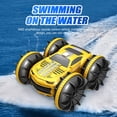 thumbnail image 2 of 2.4GHz 4WD RC Stunt Car Boat Toys Double Sided Amphibious Vehicles (Yellow), 2 of 10
