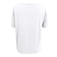 thumbnail image 5 of White S WIZUTIZ Tops Women's up to 65% Off Cotton Linen Plain Loose Fit Tshirt Crew Neck Sports Short Sleeve Tshirts Casual Ladies Tee Plus Cozy Style Tops T-shirt Fluffy Vintage Solid Shirts Blouse, 5 of 5
