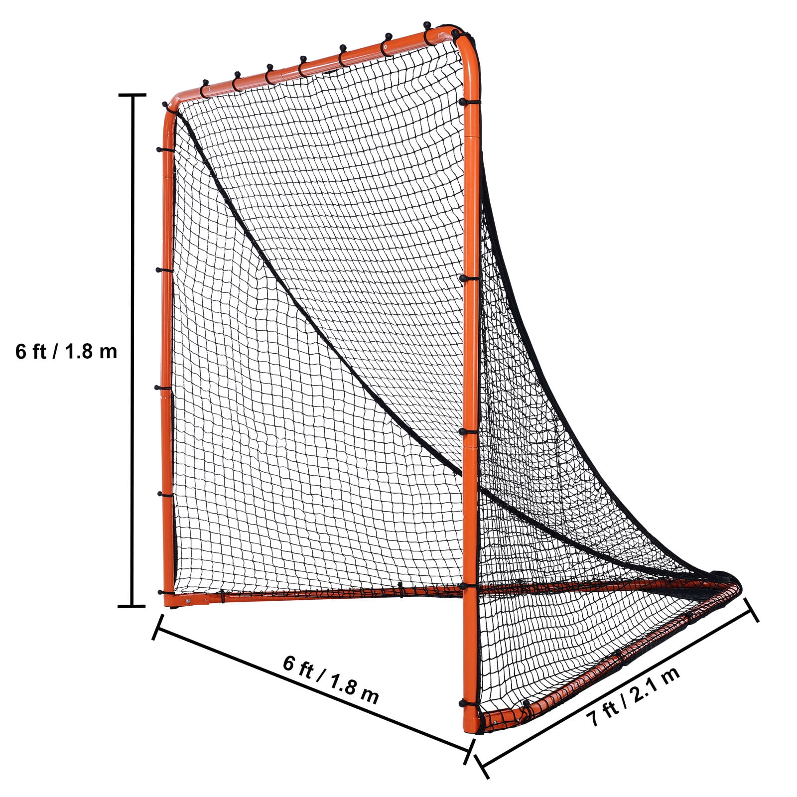 SKYSHALO 6'x6' Lacrosse Goal Net Folding Backyard Lacrosse Training Equipment Steel Frame Training Net, Quick & Easy Setup for Youth Adult Training