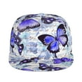 thumbnail image 2 of Daiia Butterflies print Flat Bill Hats Flat Brim Trucker Cap Baseball Cap Adjustable Classic Low Profile Hat Unconstructed Plain Cap, 2 of 9