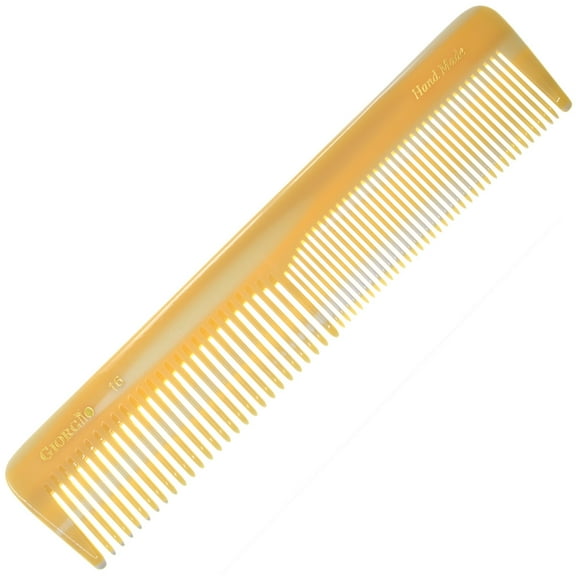 Giorgio G16 Fine Tooth Comb and Wide Tooth Comb Detangler Handmade Hair Comb - Mens Hair Comb for Men and Detangler Comb for Women - Hair Styling Barber Comb and Detangling Comb - Saw Cut Comb