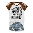 thumbnail image 5 of Womens Casual Fashion Printed Crew Neck Short Sleeve Pullover T Shirt, 5 of 5