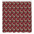 thumbnail image 3 of Ambesonne Rose Shower Curtain, Skulls Red Blossoms Retro, 69"Wx84"L, Vermilion Tan Green, 3 of 3