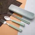 thumbnail image 4 of 3pcs/set Spoon Fork Chopsticks Stainless Steel Travel Cutlery Tableware Box Sale, 4 of 9