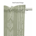 thumbnail image 5 of Sage Green Geometric Linen Curtain Valance for Bedroom/Bathroom/Kitchen/Living/Dining Room Window,Boho Stripes Southwestern Farmhouse Pocket Topper Drapes Decorative Cafe Drapery Panel 42"x18", 5 of 6