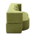 thumbnail image 6 of 2-in-1 Folding Sofa Bed with 2 Pillows, Twin Size Sleeper Sofa, Floor Futon Loveseat Boneless Couch, Compressed Sofa Couch, No Assembly Required,Green, 6 of 10
