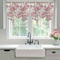 thumbnail image 4 of Light Pink Spring Floral Balloon Curtains for Bedroom/Front Door/Bathroom, Vintage Summer Botanical Tie Up Curtains 63 Inch Length Light Filtering Kitchen Curtains Shades for Windows 46"x63", 4 of 8